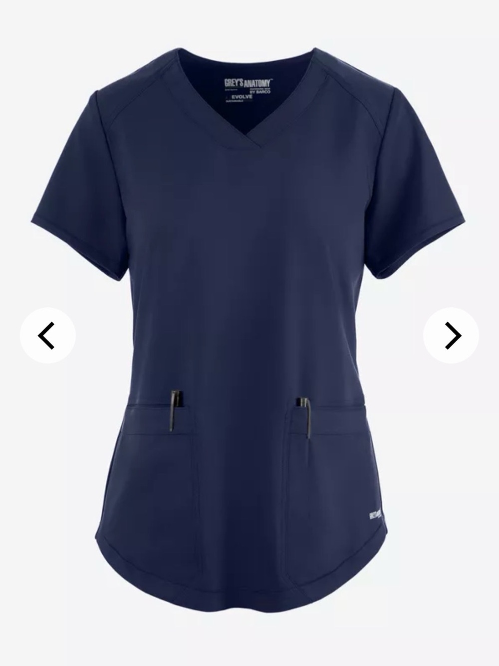 NWT Barco Uniforms - Evolve Stretch Indigo V-Neck Short Sleeve Scrub Top